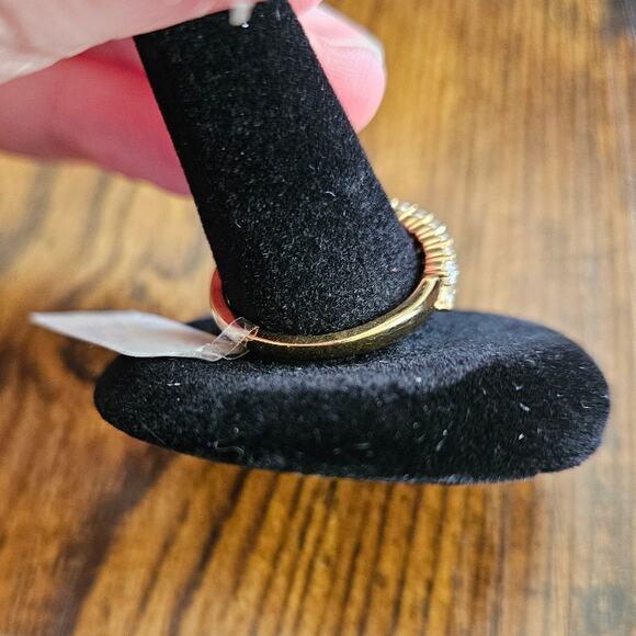 Beautiful Anniversary Ring 3x1.5mm Marquise Cubic Zirconia Gold-Tone Ring Size 8 - Picture 8 of 16